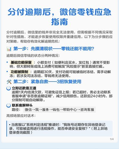 微信分付逾期暂时没钱还，这几招建议助你缓解风险与困境